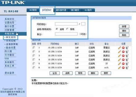 设置各个vlan配置的IP